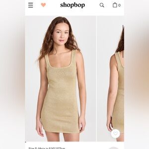 Line and dot gold knit mini dress NWT